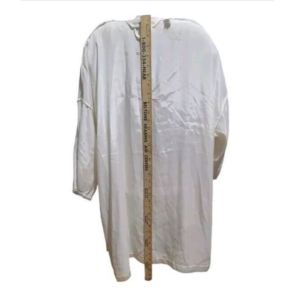 Vintage Y2K Victoria’s Secret Satin Lace Bridal Robe Ivory White Belted 2000s - Picture 12 of 13